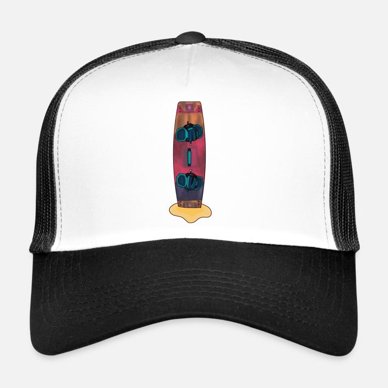 Kiteboard im Sand - Trucker Cap - Weiß/Schwarz