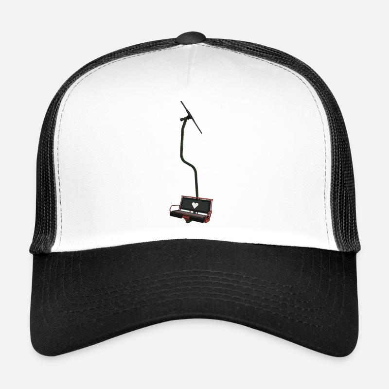 Télésiège double - rouge, vert, noir, coeur Casquette trucker 