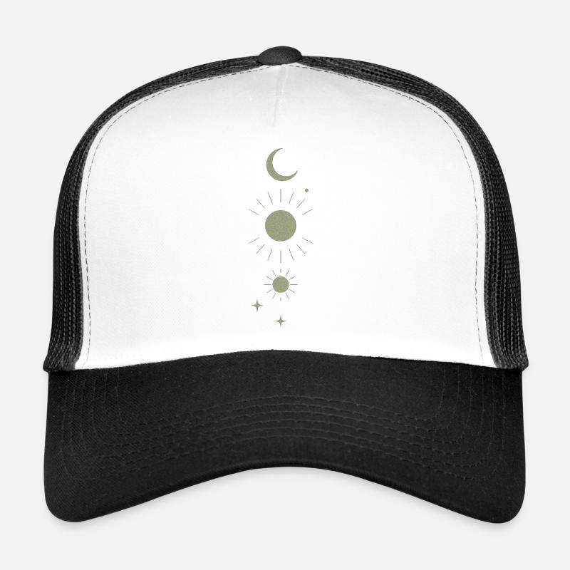"Kosmische Ausrichtung" - Trucker Cap - Weiß/Schwarz
