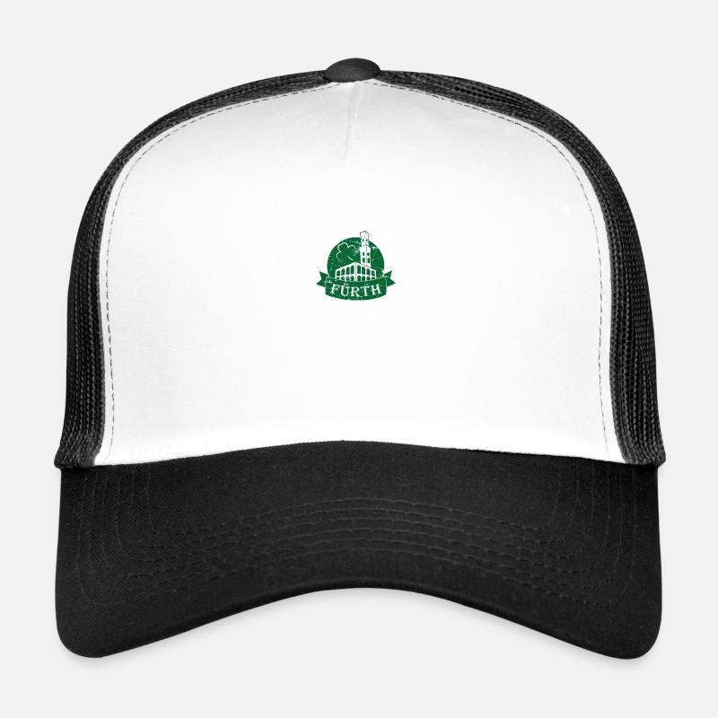 Fürth Logo Label Kreis Rathaus Kleeblatt - Trucker Cap - Weiß/Schwarz