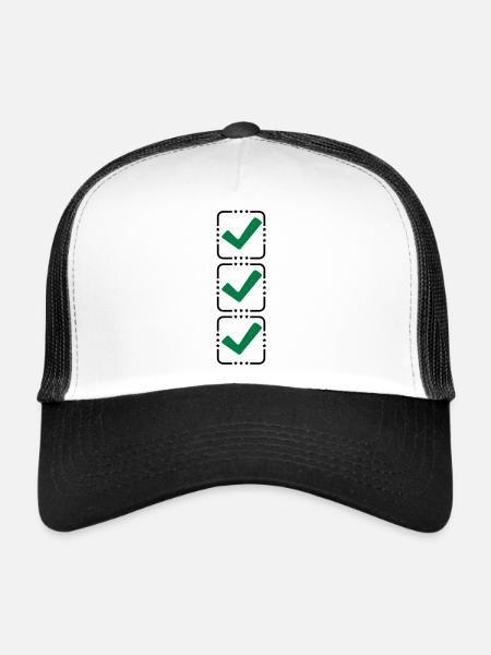 3 hook buttons - Trucker Cap - white/black - Front