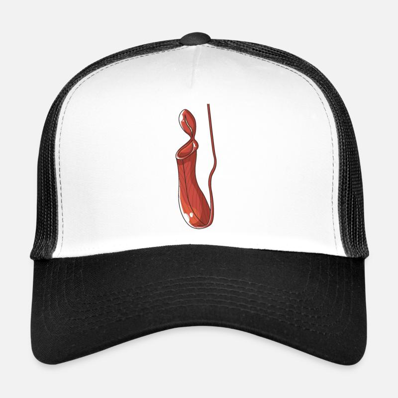 Kannenpflanze Fleischfressende Pflanze Karnivore - Trucker Cap - Weiß/Schwarz