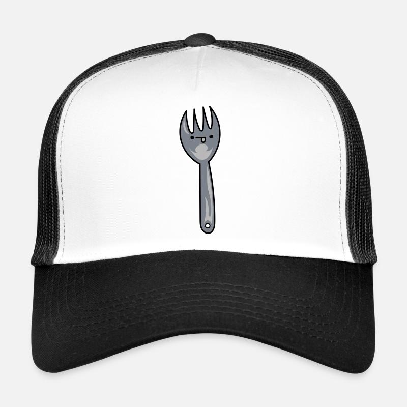 Dessin animé drôle spork avec visage Casquette trucker 