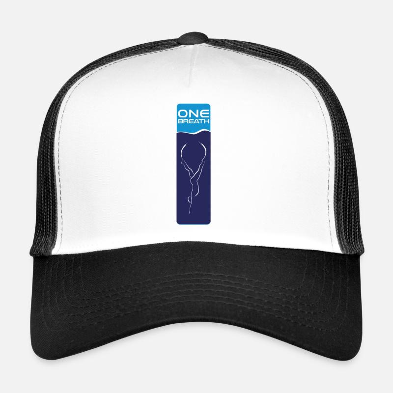 Emblème d’apnée UN souffle - Casquette trucker  - blanc/noir