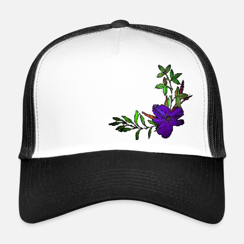 Fleur mauve Casquette trucker 