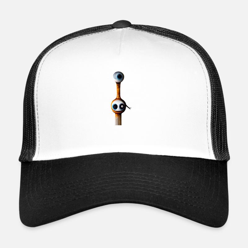 Augen übereinander abstrakt - Trucker Cap - Weiß/Schwarz