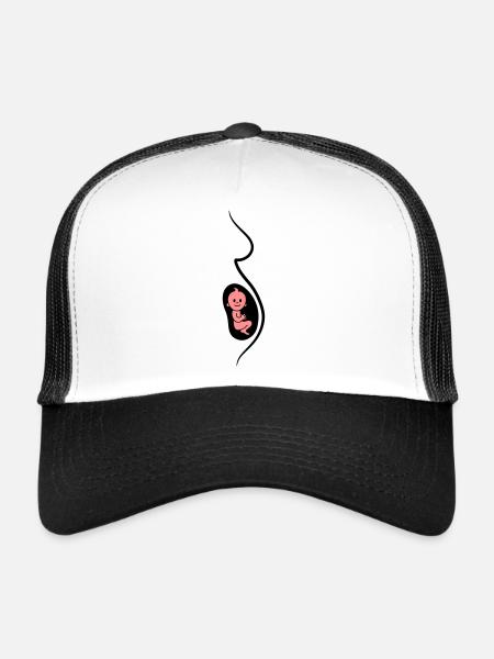 Pregnant Baby - Trucker Cap - white/black - Front