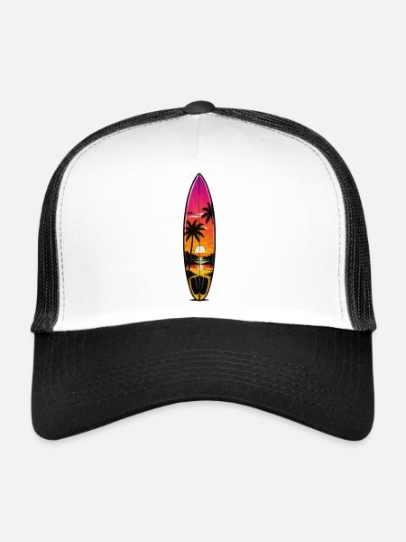 Édition Sunset Surfboard - Casquette trucker  - blanc/noir - Devant