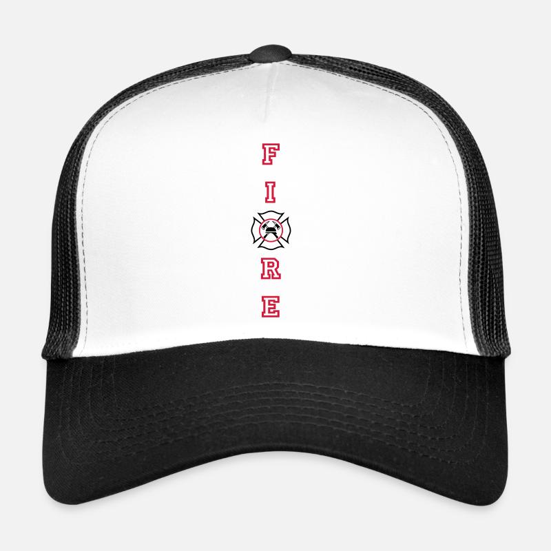 FIRE vertical with Maltese Cross Trucker Cap