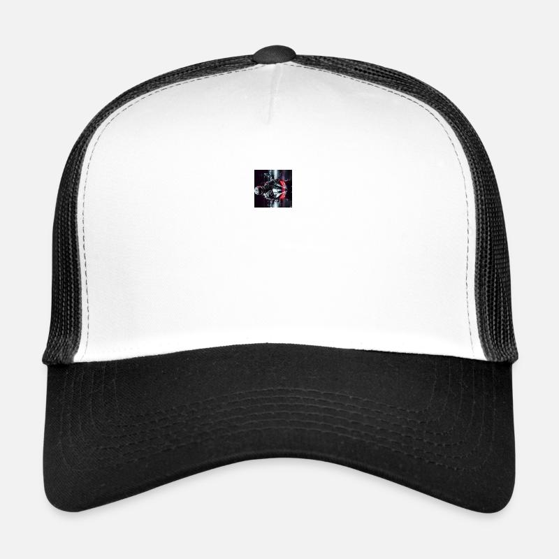 Motorrad digitale Kunst - Trucker Cap - Weiß/Schwarz
