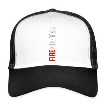 FIREFIGHTER / Feuerwehr - Trucker Cap - Weiß/Schwarz - Vorne