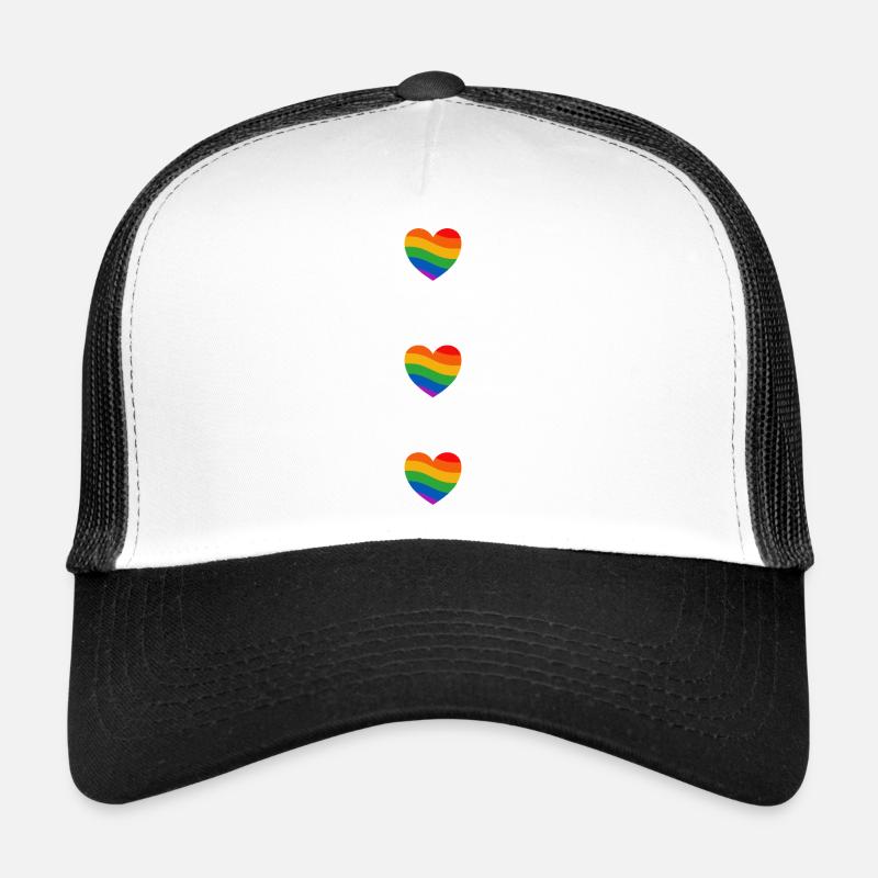 Pride Flag Rainbow Hearts Trucker Cap