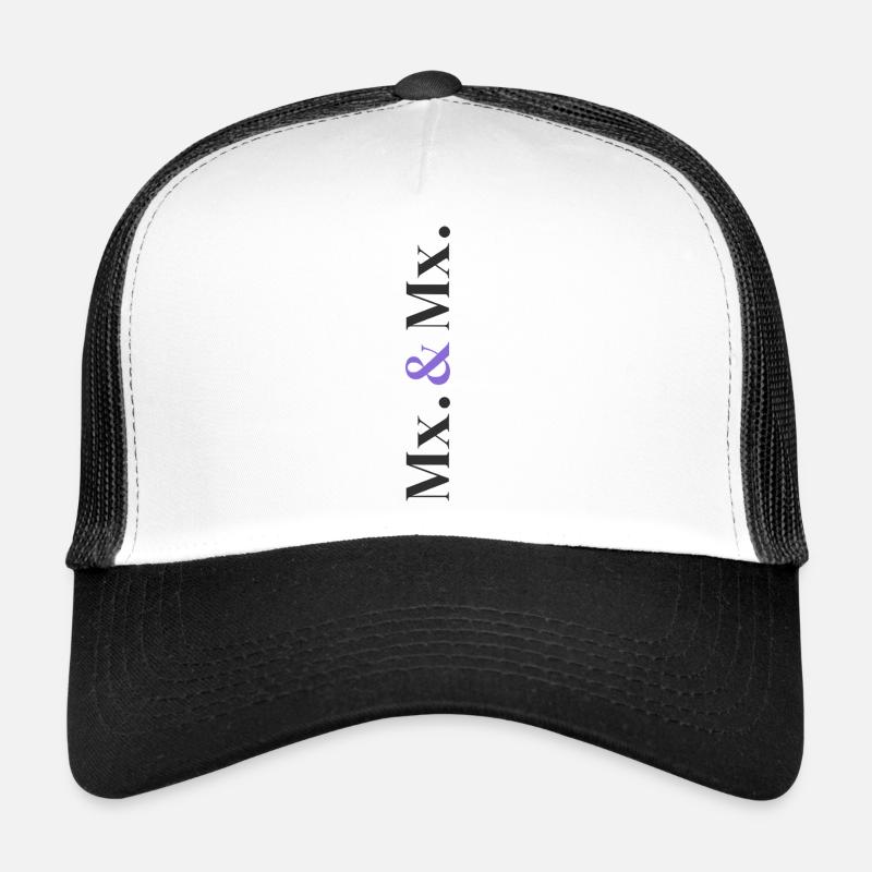 Conception de mariage en Mx. et Mx. en pile verticale de caractères Casquette trucker 