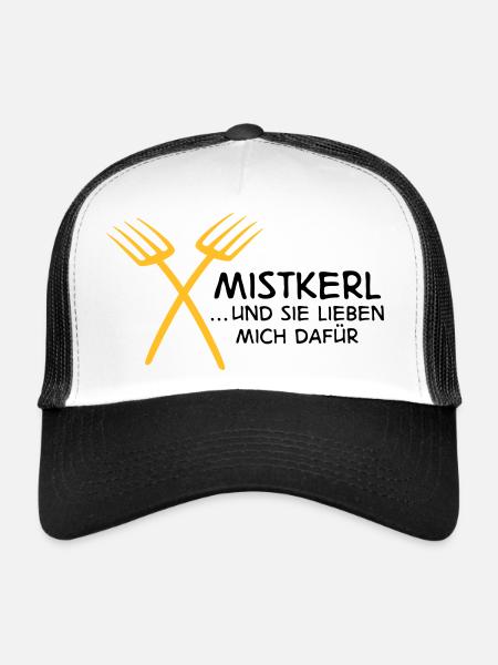 2541614 15142795 mistkerl - Trucker Cap - white/black - Front
