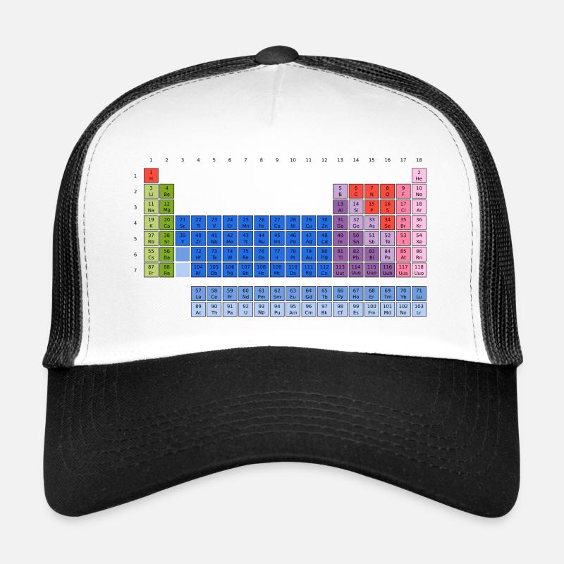 Tableau périodique des éléments (PSE) Tableau Casquette trucker 