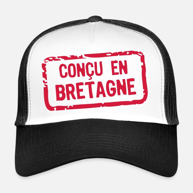 concu etiquette bretagne - Casquette trucker - blanc/noir