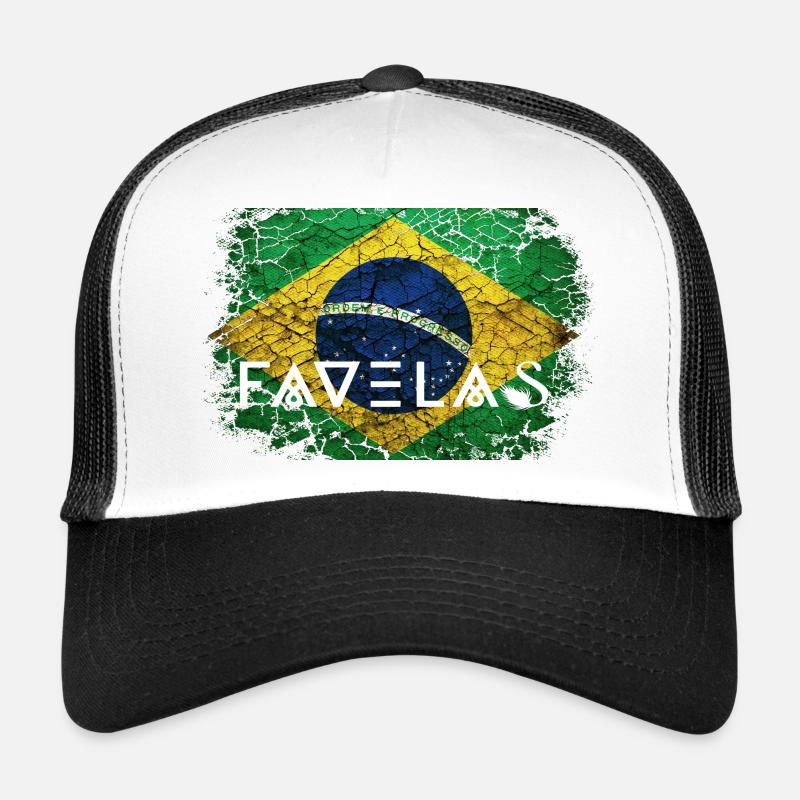 Favelas Flag: Breaks in Green and Yellow Trucker Cap