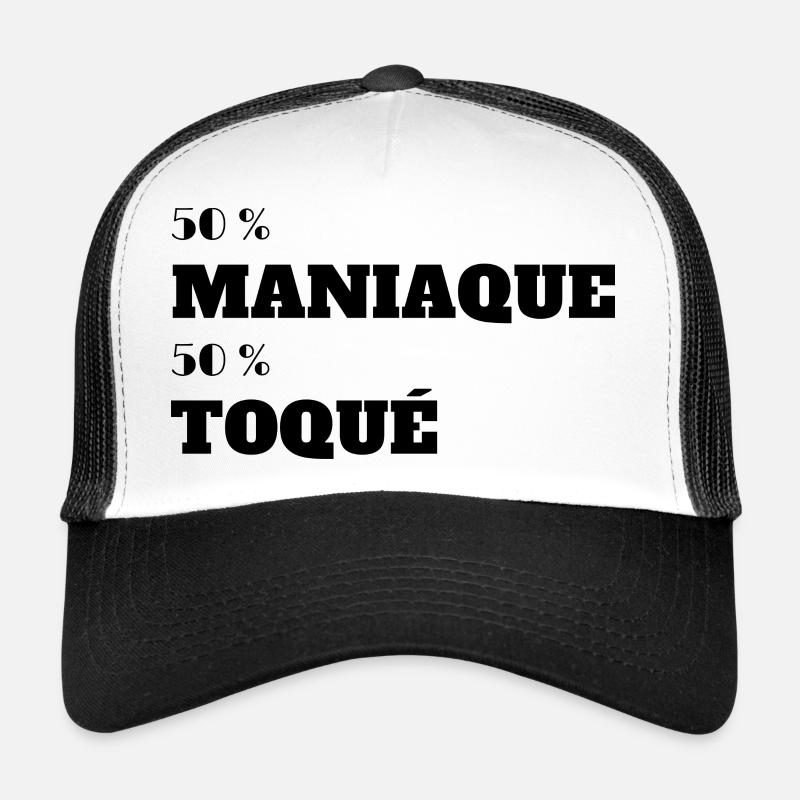 50% Maniaque 50% Toqués - Casquette trucker  - blanc/noir