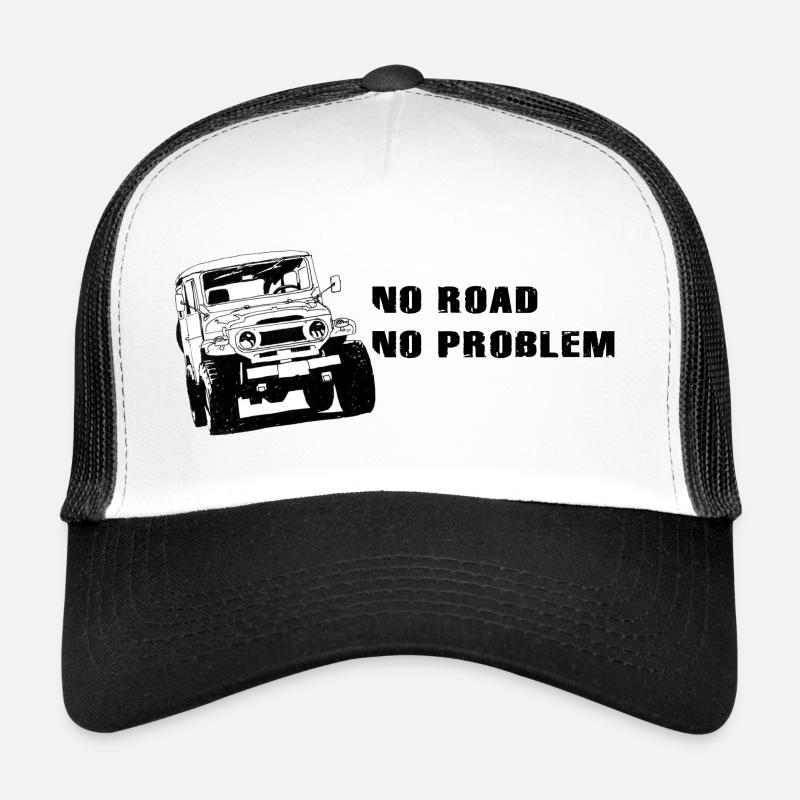 Landcruiser BJ40 No Road No Problem - Trucker Cap - Weiß/Schwarz
