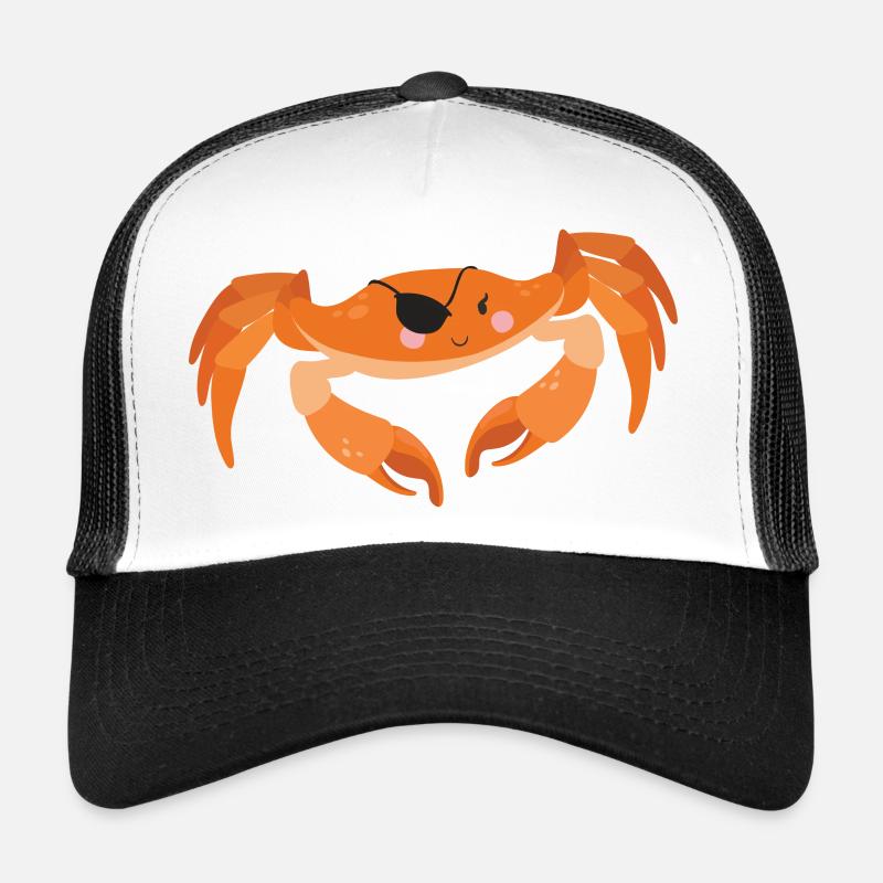 Pirat Krabbe - Trucker Cap - Weiß/Schwarz