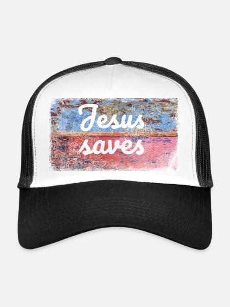Jesus saves - Trucker Cap - white/black - Front