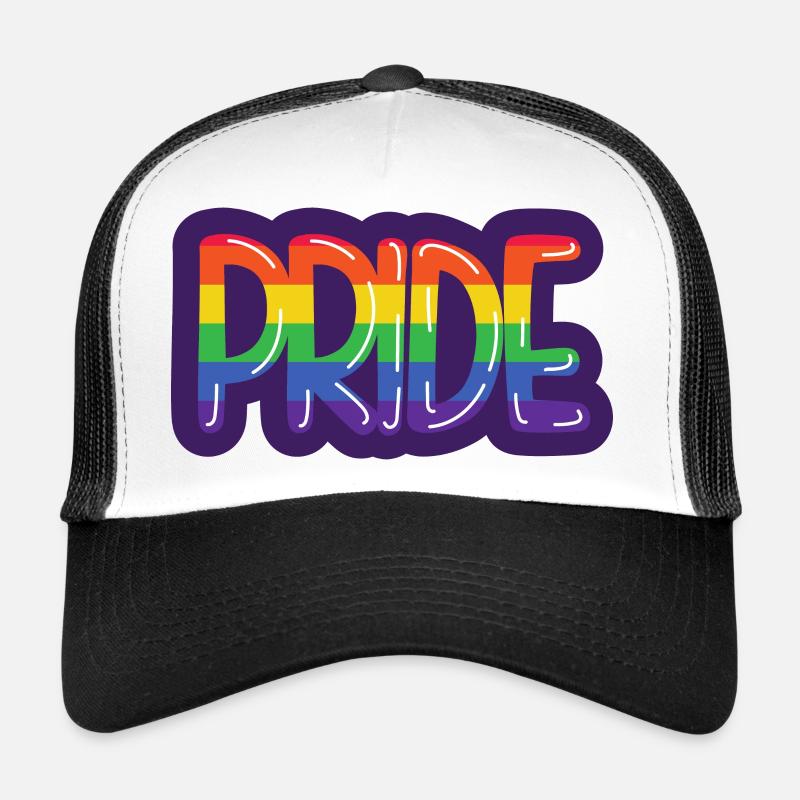 Fierté LGBT - Casquette trucker  - blanc/noir
