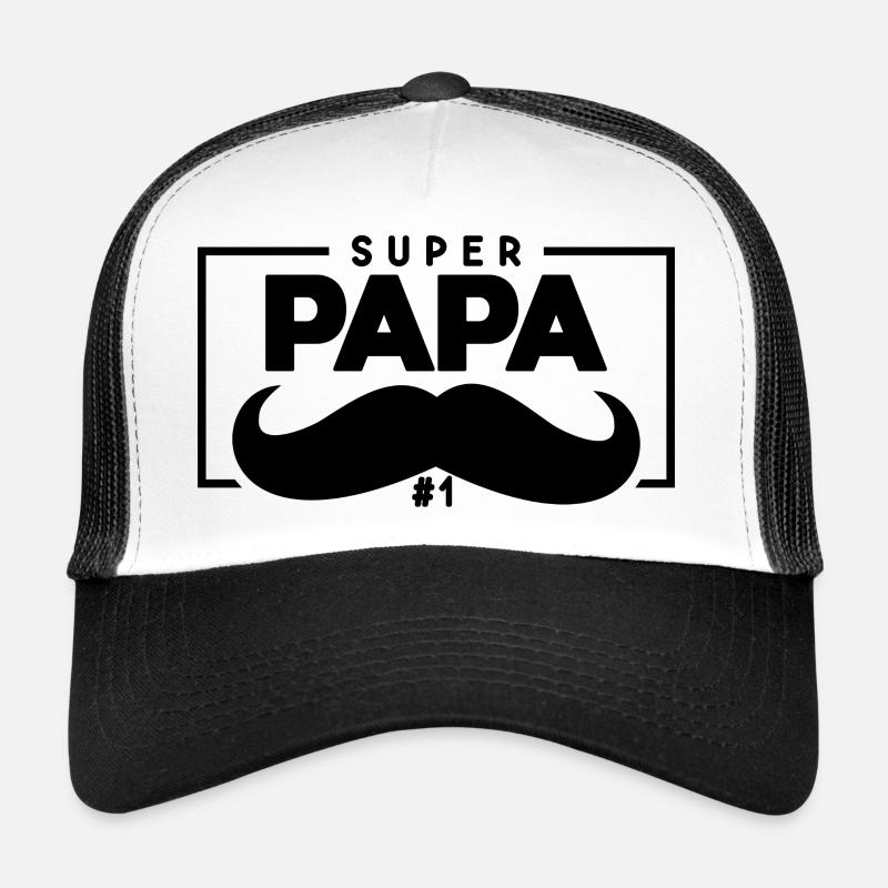 SUPERPAPA Bärtchen Vatertag - Trucker Cap - Weiß/Schwarz