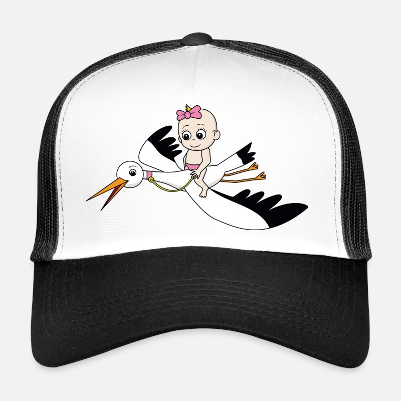 Baby auf Storch Mädchen Trucker Cap