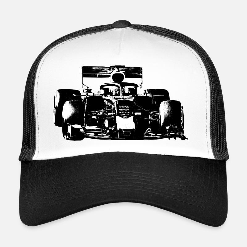 Rennauto - Trucker Cap - Weiß/Schwarz