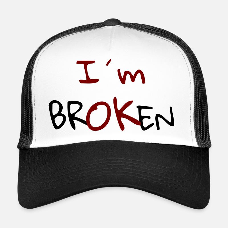 Je suis Broken Design - Casquette trucker  - blanc/noir