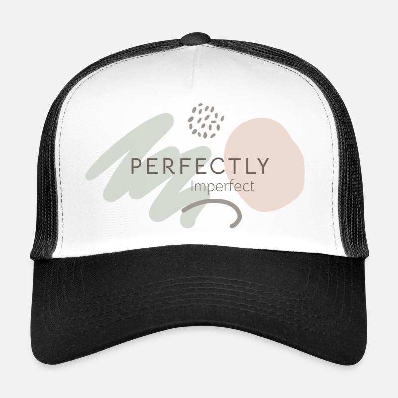 Perfekt unvollkommen lustiger Spruch Perfektionist - Trucker Cap - Weiß/Schwarz