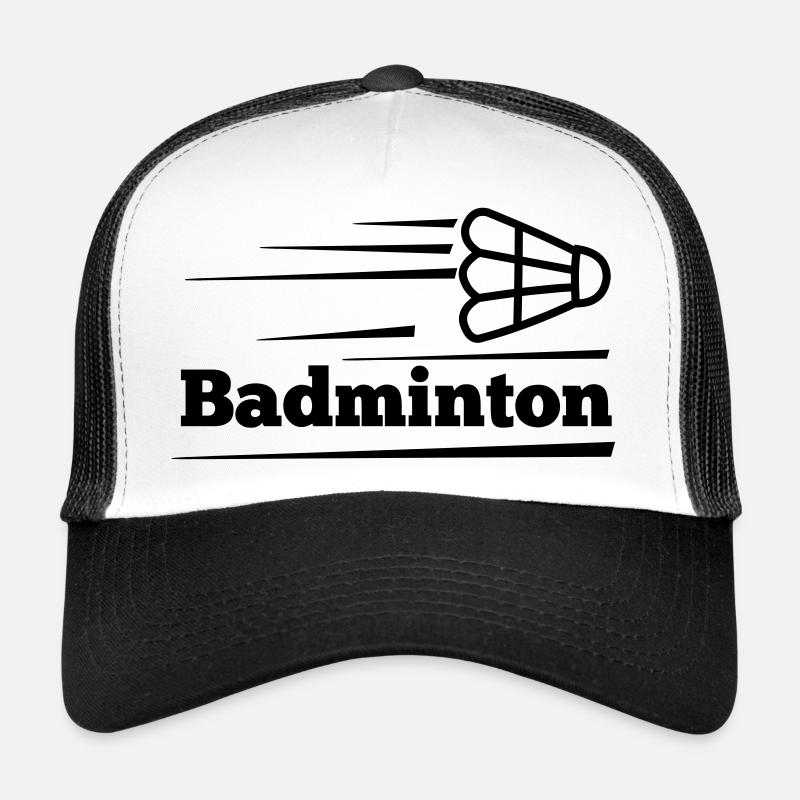 Texte de badminton avec navette survolée Casquette trucker 