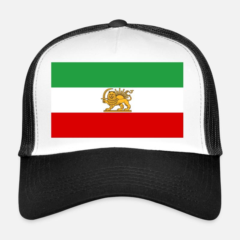 Lion et Soleil Drapeau iranien - Casquette trucker  - blanc/noir