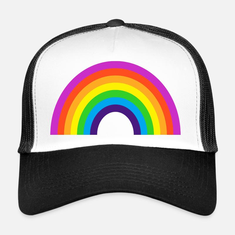 Kidcore Regenbogen Bunt Farben Geschenk Idee - Trucker Cap - Weiß/Schwarz
