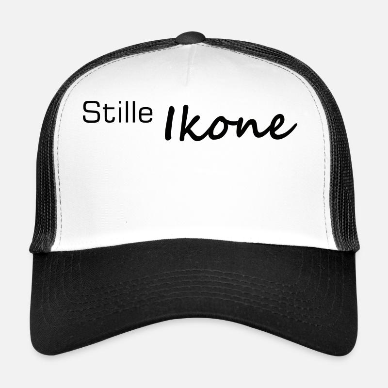 Silent Icon Handlettered Lettering - Trucker Cap - white/black