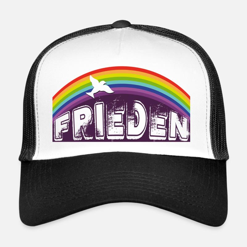 LETTRAGE DE PAIX avec arc-en-ciel Casquette trucker 