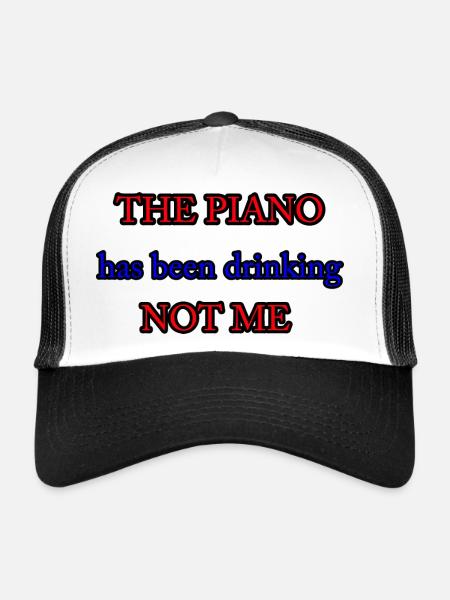 Piano 05 - Casquette trucker  - blanc/noir - Devant