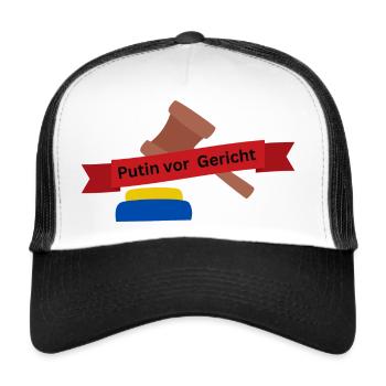 Putin vor Gericht - Trucker Cap - Weiß/Schwarz - Vorne