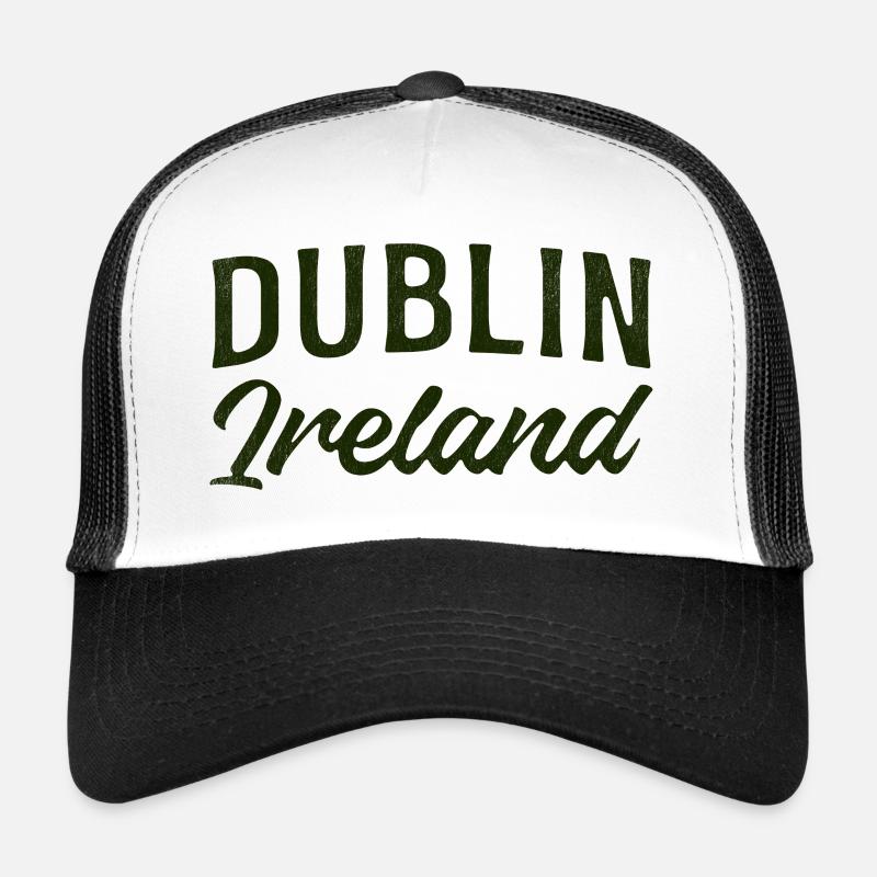 Typographie de l’écriture Dublin Ireland Casquette trucker 