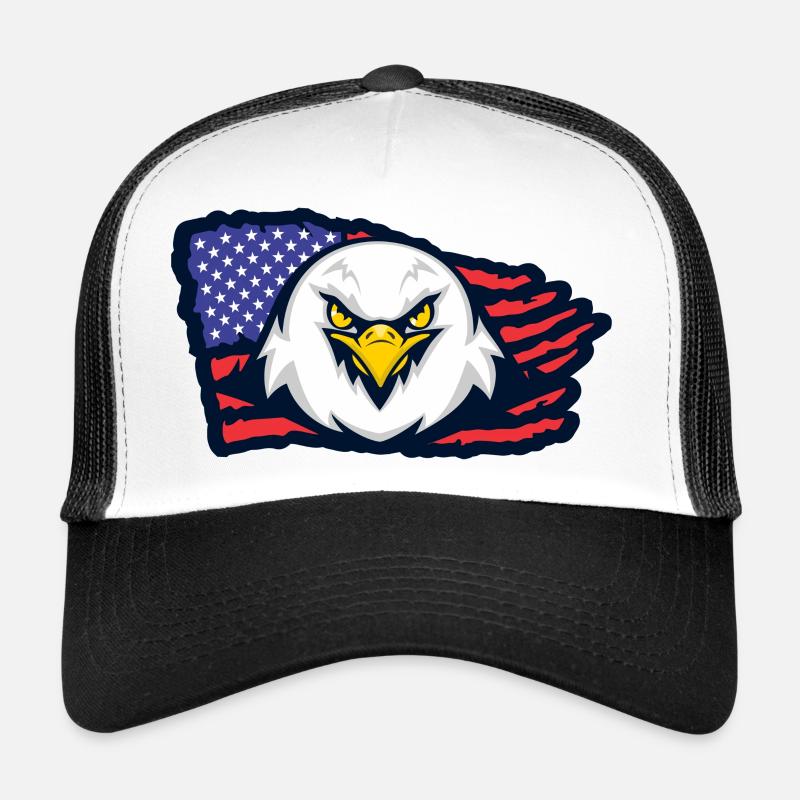 Aigle américain avec drapeau Casquette trucker 