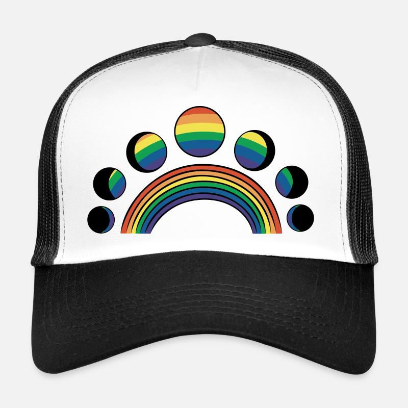 LGBT Mondphasen Monde Regenbogen - Trucker Cap - Weiß/Schwarz