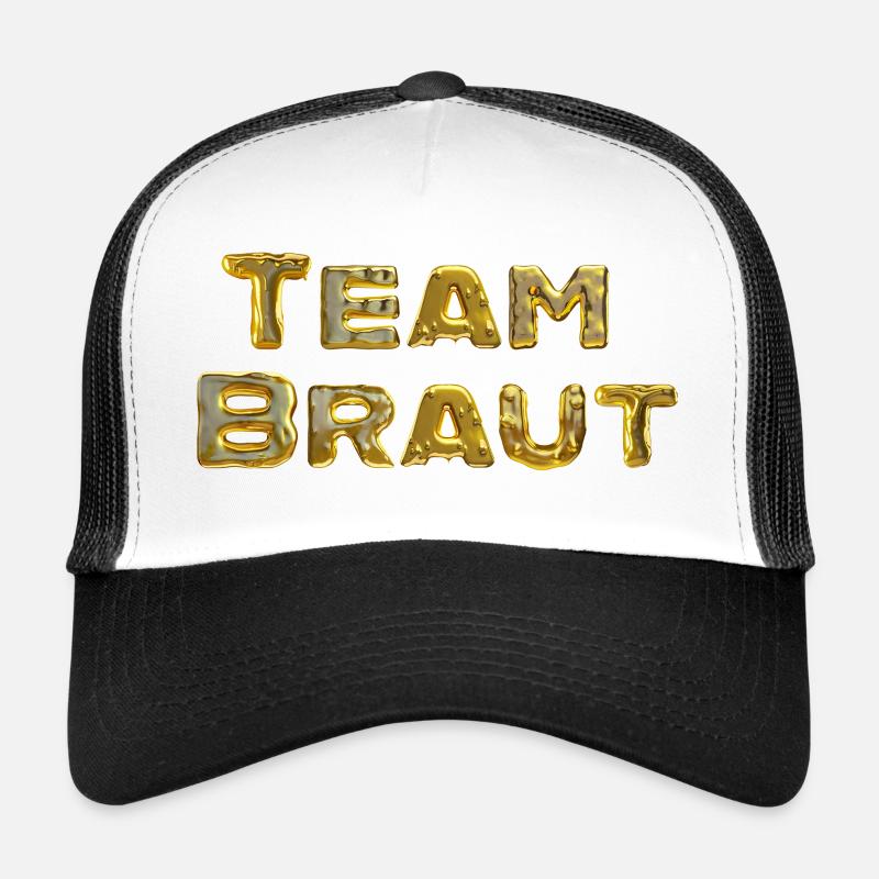 Team Braut GOLD - Trucker Cap - Weiß/Schwarz