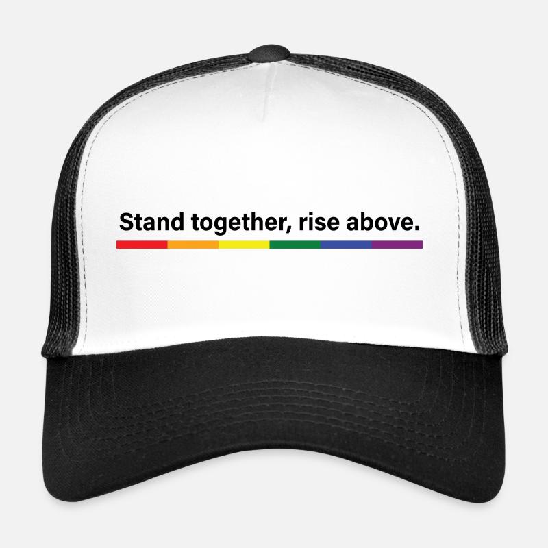 Restez unis, élevez-vous au-dessus - Casquette trucker  - blanc/noir