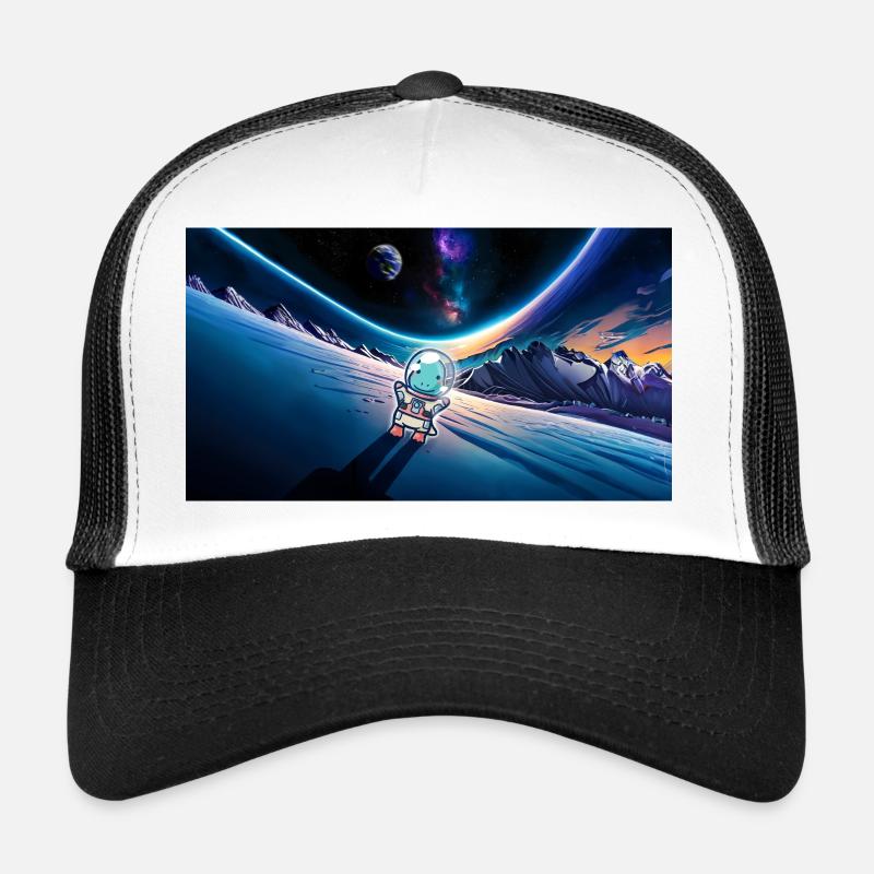 hugadino astronaut dino, cute dinosaur - Trucker Cap - white/black