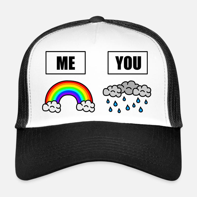 Welt voller Regenwolken - sei der Regenbogen - Trucker Cap - Weiß/Schwarz