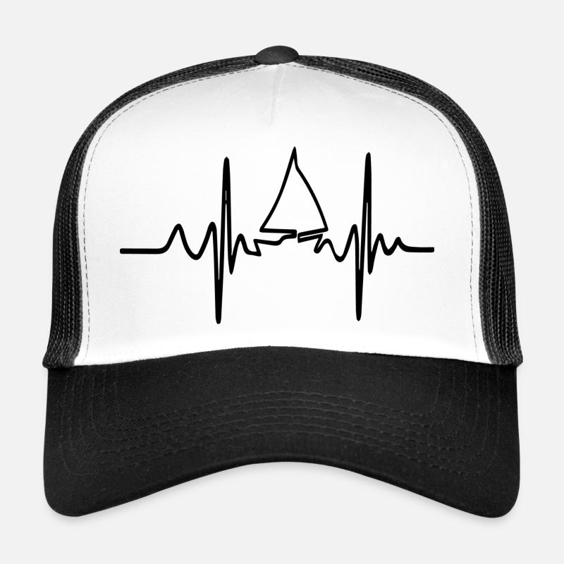 Segelboot Heartbeat Segelboot - Trucker Cap - Weiß/Schwarz
