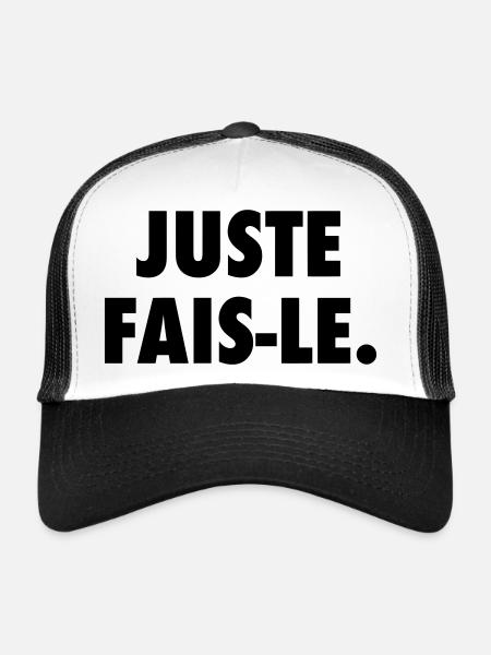Juste fais le - Casquette trucker  - blanc/noir - Devant