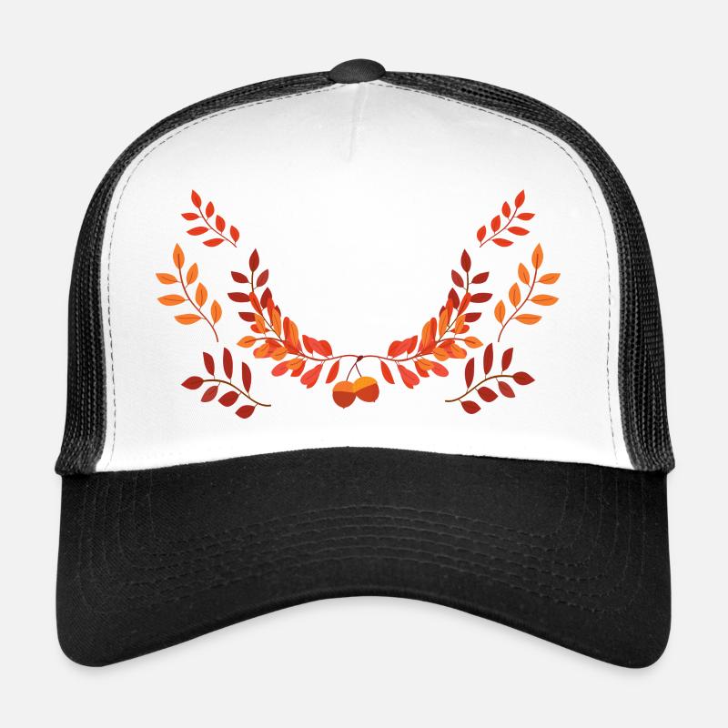 Autumn Leaf Wreath Fire Colors Trucker Cap
