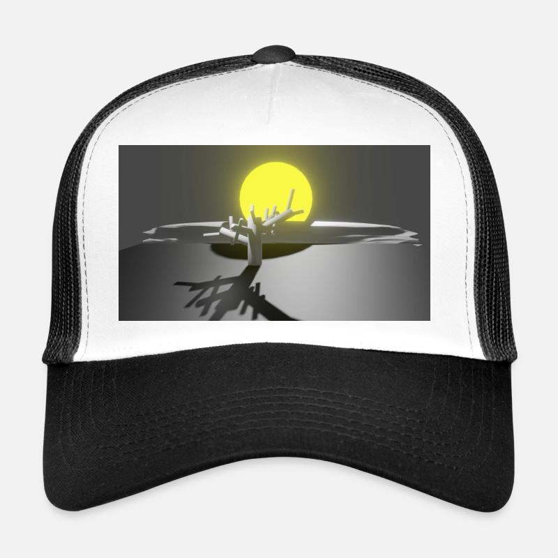 Landschaft - Trucker Cap - Weiß/Schwarz