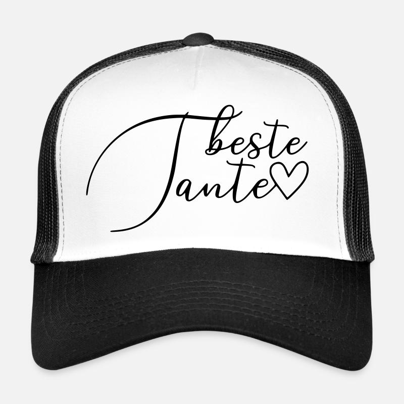 Beste Tante Schrift - Trucker Cap - Weiß/Schwarz